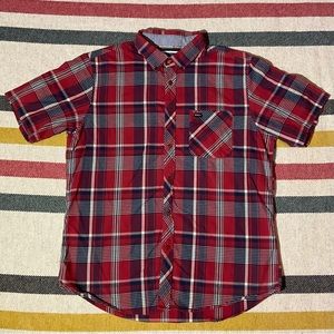 RVCA Plaid s/s Button down shirt men’s size Large